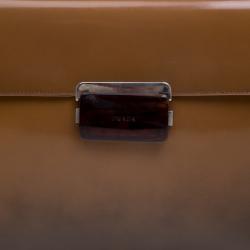 Prada Brown Ombre Patent Leather Shoulder Bag