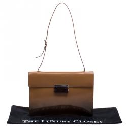 Prada Brown Ombre Patent Leather Shoulder Bag