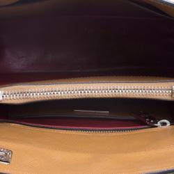Pre Owned Prada Caramel Saffiano Lux Leather Twin Tote