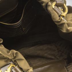 Pre Owned Prada Fatigue Green Nylon Shoulder Bag