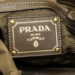 Pre Owned Prada Fatigue Green Nylon Shoulder Bag