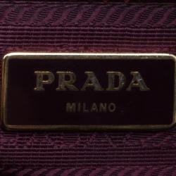 Pre Owned Prada Garnet Saffiano Lux Leather Large Gardener's Tote