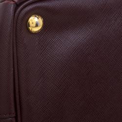 Pre Owned Prada Garnet Saffiano Lux Leather Large Gardener's Tote