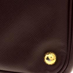 Pre Owned Prada Garnet Saffiano Lux Leather Large Gardener's Tote