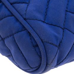 Pre Owned Prada Blue Woven Tessuto Impuntu Shoulder Bag