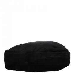 Pre Owned Prada Black Quilted Nylon Chain Tote