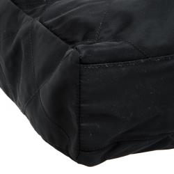 Pre Owned Prada Black Quilted Nylon Chain Tote