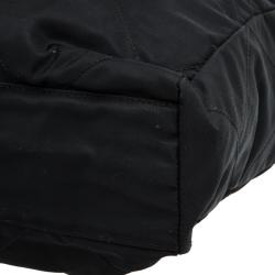 Pre Owned Prada Black Quilted Nylon Chain Tote