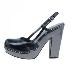 Prada Black Slingback Sandals Size 38