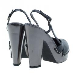 Prada Black Slingback Sandals Size 38