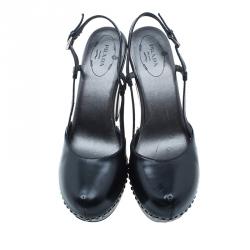 Prada Black Slingback Sandals Size 38