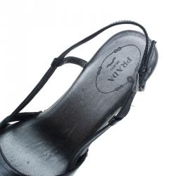 Prada Black Slingback Sandals Size 38