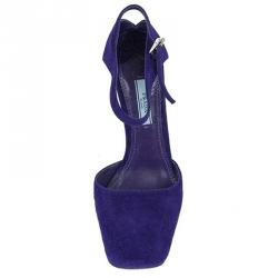 Prada Purple Suede Ankle Strap Pumps Size 37.5