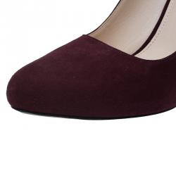 Pre Owned Prada Burgundy Suede Almond Toe Pumps Size 39