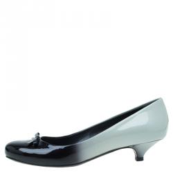 Pre Owned Prada Two Tone Ombre Patent Bow Detail Pumps Size 37