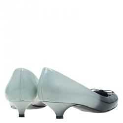 Pre Owned Prada Two Tone Ombre Patent Bow Detail Pumps Size 37