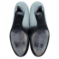Pre Owned Prada Two Tone Ombre Patent Bow Detail Pumps Size 37