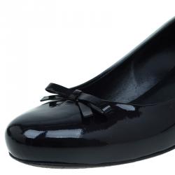 Pre Owned Prada Two Tone Ombre Patent Bow Detail Pumps Size 37