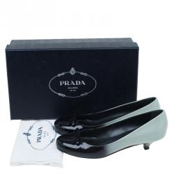 Pre Owned Prada Two Tone Ombre Patent Bow Detail Pumps Size 37