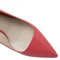 Pre Owned Prada Coral Patent Pointed Pumps Size 37