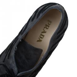 Pre Owned Prada Ardesia Suede Camoscio Lace Up Booties Size 37.5