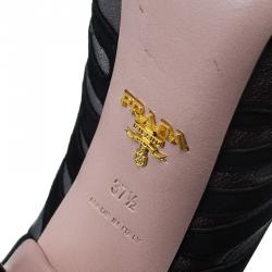 Pre Owned Prada Ardesia Suede Camoscio Lace Up Booties Size 37.5