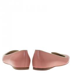 Pre Owned Prada Blush Pink Saffiano Smoking Slippers Size 38.5