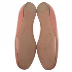 Pre Owned Prada Blush Pink Saffiano Smoking Slippers Size 38.5