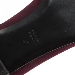 Pre Owned Prada Burgundy Suede Pointed Bow Ballet Flats Size 37