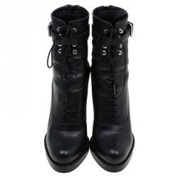 prada block heel combat boot