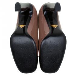 Pre Owned Prada Two Tone Patent Cap Toe Pumps Size 36