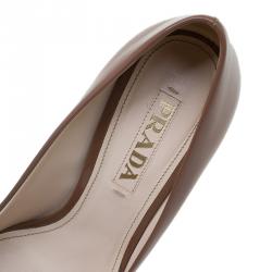 Pre Owned Prada Two Tone Patent Cap Toe Pumps Size 36