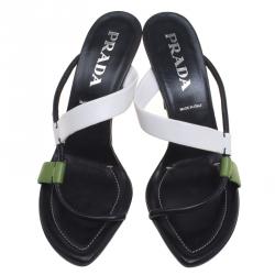 Prada Multicolor Leather Strappy Slides Size 40.5