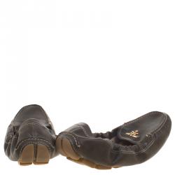 Pre Owned Prada Olive Green Leather Scrunch Loafers Size 39