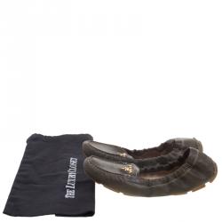 Pre Owned Prada Olive Green Leather Scrunch Loafers Size 39