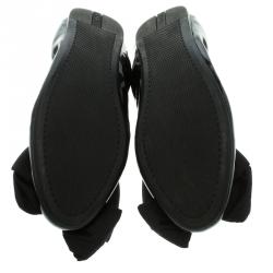 Pre Owned Prada Sport Black Patent Leather Bow Detail Ballet Flats Size 39