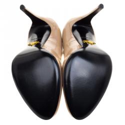 Pre Owned Prada Beige Patent Leather Pumps Size 37