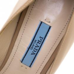Pre Owned Prada Beige Patent Leather Pumps Size 37