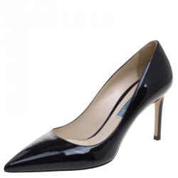 Pre Owned Prada Black Patent Leather Pointed Toe Pumps Size 37