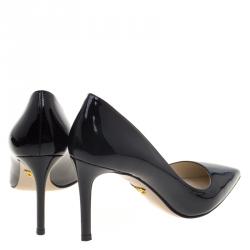 Pre Owned Prada Black Patent Leather Pointed Toe Pumps Size 37