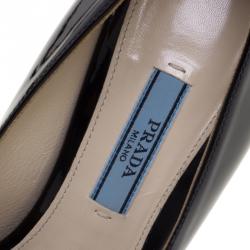 Pre Owned Prada Black Patent Leather Pointed Toe Pumps Size 37