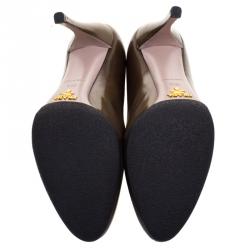 Pre Owned Prada Bronze Leather Pumps Size 36.5