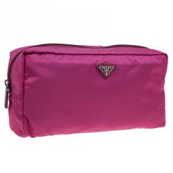 Prada Pink Nylon Vela Cosmetic Pouch