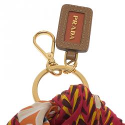 Prada Multicolor Printed Scarf Bag Charm