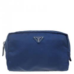 Prada Royal Blue Vela Necessary Beauty Pouch 