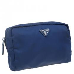 Prada Royal Blue Vela Necessary Beauty Pouch 