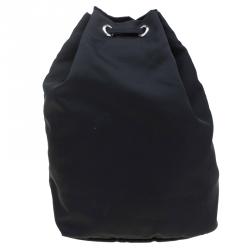 Prada Black Vela Cosmetic Drawstring Bag