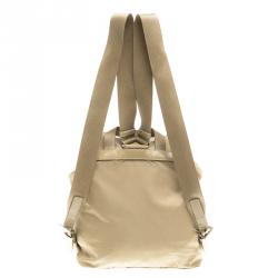 Prada Beige Nylon Drawstring Backpack
