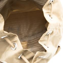 Prada Beige Nylon Drawstring Backpack