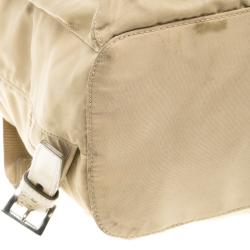 Prada Beige Nylon Drawstring Backpack